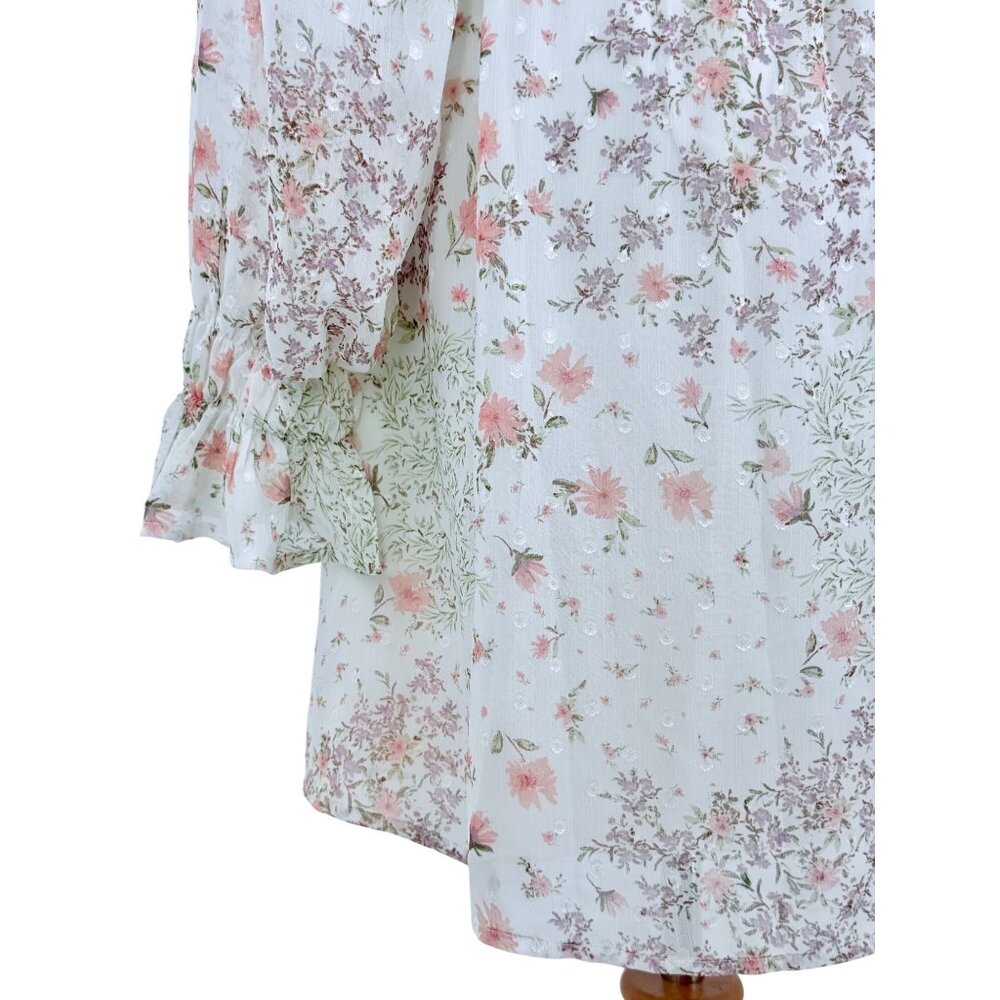 Francesca’s Floral Empire Waist Babydoll Dress M | Cottagecore Coquette Dollette - Picture 11 of 16